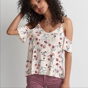 New, American Eagle floral off the shoulder top.